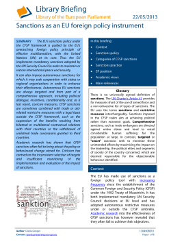 Sanctions as an EU foreign policy instrument