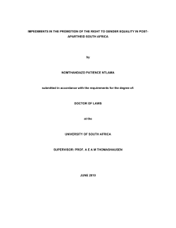 IMPEDIMENTS IN THE PROMOTION OF THE RIGHT TO GENDER