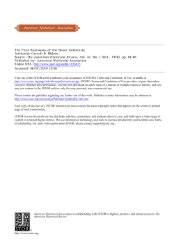 The First Remission of the Boxer Indemnity