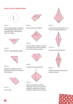 HOW TO FOLD A PAPER CRANE STEP 1 Fold a square piece of