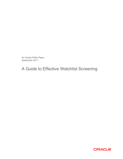 A Guide to Effective Watchlist Screening