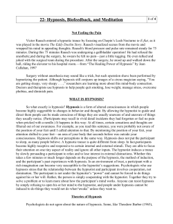 22- Hypnosis, Biofeedback, and Meditation