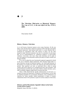 Memory and Its Discontents: Spanish Culture in the Early Twenty
