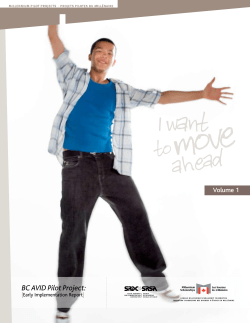 BC Avid Pilot Project - Social Research and Demonstration