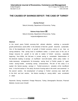 the causes of savings deficit: the case of turkey