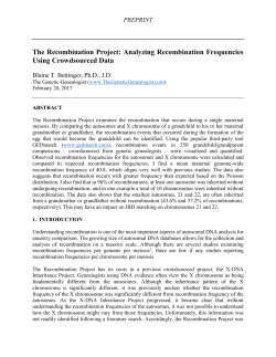 The Recombination Project: Analyzing