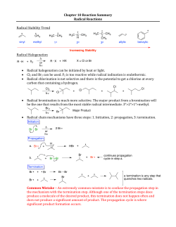 Summary of Radical Reactions