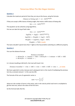 Tomorrow When The War Began Solution