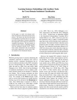 Learning Sentence Embeddings with Auxiliary Tasks for Cross