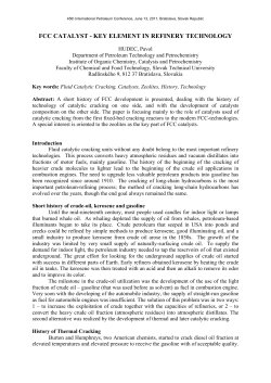 FCC CATALYST - KEY ELEMENT IN REFINERY TECHNOLOGY