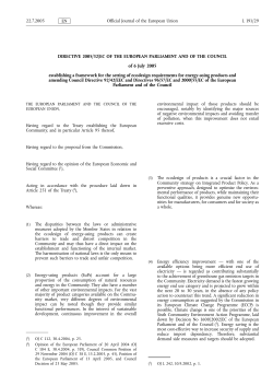 DIRECTIVE 2005/32/EC OF THE EUROPEAN PARLIAMENT AND