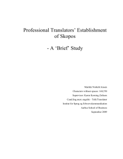 Professional Translators` Establishment of Skopos