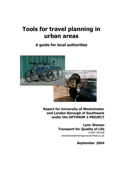 Tools for travel planning in urban areas