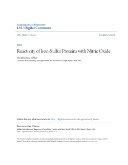 Reactivity of Iron-Sulfur Proteins with Nitric Oxide