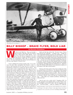 BILLY BISHOP &ndash; BRAVE FLYER, BOLD LIAR