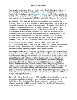 History of Mathematics