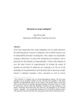 Remarks on scope ambiguity*