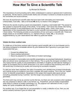 How Not To Give a Scientific Talk