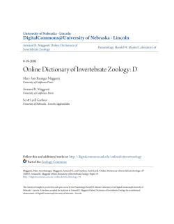 Online Dictionary of Invertebrate Zoology: D