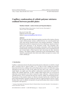 Capillary condensation of colloid&ndash;polymer mixtures confined