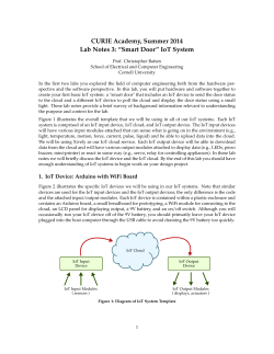 CURIE Academy, Summer 2014 Lab Notes 3: &ldquo;Smart Door&rdquo; IoT System