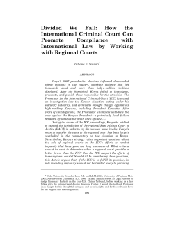 Divided We Fall: How the International Criminal Court Can Promote