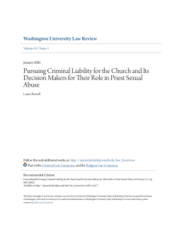 Pursuing Criminal Liability for the Church and Its Decision Makers
