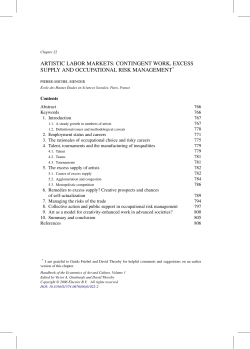 artistic labor markets: contingent work, excess supply and