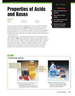 Properties of Acids and Bases