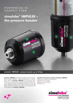 simalube&reg; IMPULSE &ndash; the pressure booster