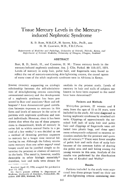 Tissue Mercury Levels in the Mercury