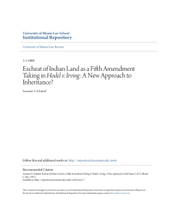 Escheat of Indian Land as a Fifth Amendment Taking in Hodel v. Irving