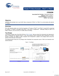 Simple I2C Slave Example – PSoC® 3 / PSoC 5