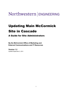 (top level) Northwestern Engineering School Website Guide