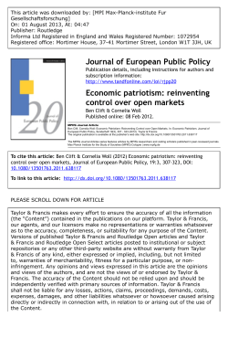 Economic patriotism: reinventing control over open markets