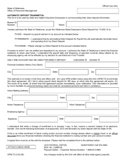 Direct Deposit Transmittal