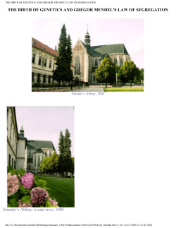the birth of genetics and gregor mendel`s law of segregation