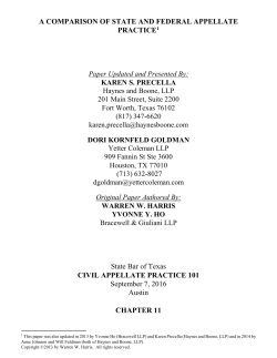 A COMPARISON OF STATE AND FEDERAL APPELLATE