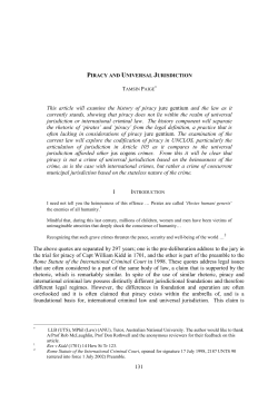 131 This article will examine the history of piracy jure gentium and