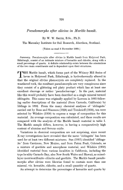 Pseudomorphs after olivine in Markle basalt.