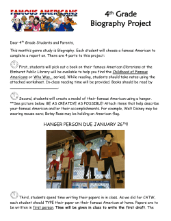 4th Grade Biography Project