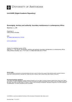 Sovereignty, territory and authority: boundary maintenance in
