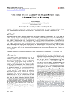 Undesired Excess Capacity and Equilibrium in an Advanced Market