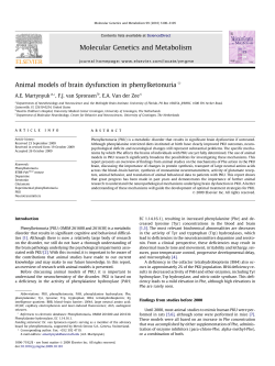 2010 Animal models of brain dysfunction in phenylketonuria