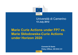 Marie Curie Actions under FP7 vs. Marie Skłodowska