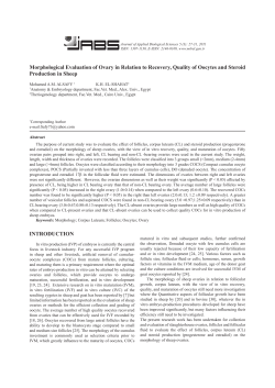 Morphological Evaluation of Ovary in Relation to Recovery, Quality