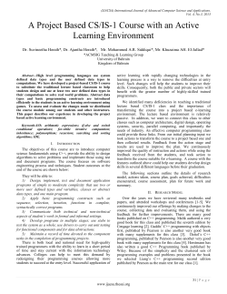 A Project Based CS/IS-1 Course with an Active Learning Environment