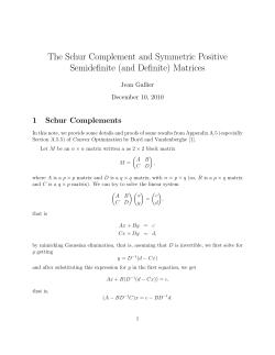 The Schur Complement and Symmetric Positive