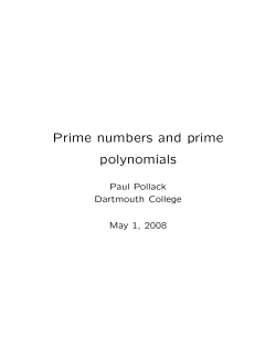 Prime numbers and prime polynomials