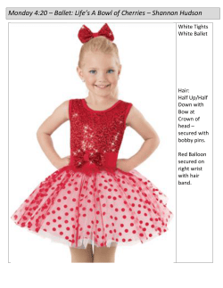 Monday 4:20 &ndash; Ballet: Life`s A Bowl of Cherries &ndash; Shannon Hudson